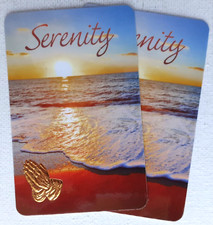 SERENITY PRAYER    Embossed Praying Hands    CREDIT CARD SIZE    PACK OF TWO