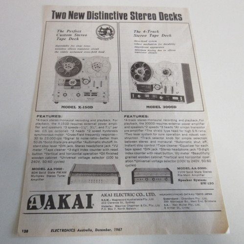 Akai tape decks - tape, &