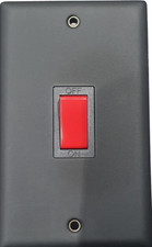 Volex Matt Black 45AMP Cooker Switch Vertical Switch  x1 SF0018AMBK *NEW*