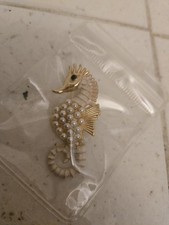 Seahorse Brooch Emamel Faux