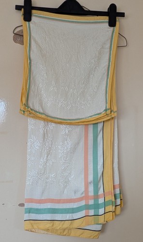 Vintage tablecloth with - with, four