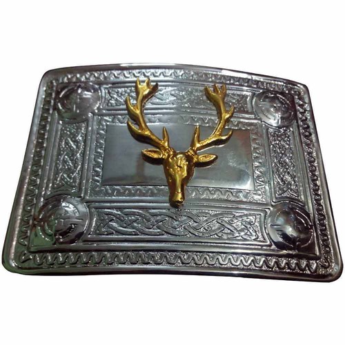 Men kilt belt buckle - stag, head