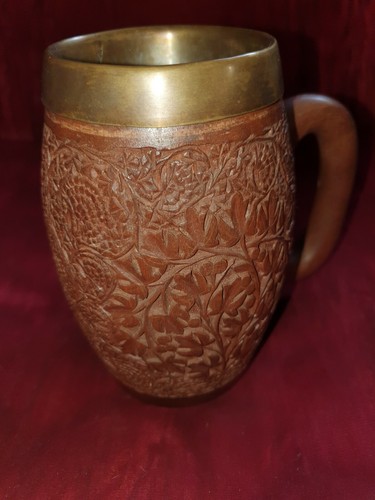 Carved german wooden stein - carved,