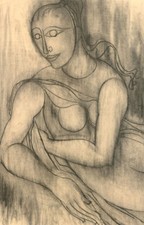 20th Century Charcoal Drawing