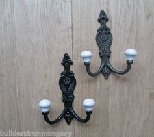 CAST IRON OLD VICTORIAN STYLE COAT HOOK HALLWAY  HANGING HOOK