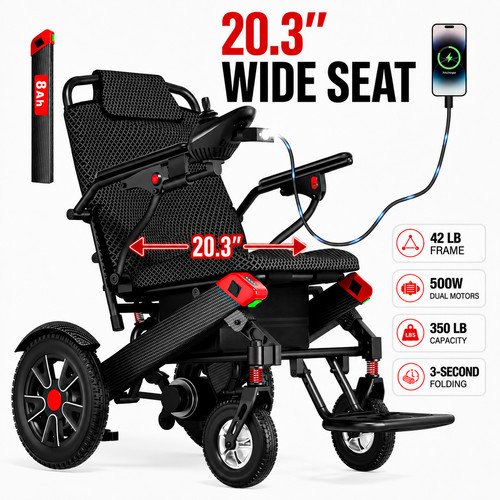 Foldable electric wheelchair - foldable,