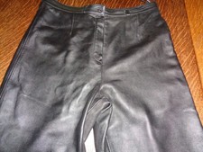 LA CONFIDENCE BLACK REAL LEATHER  TROUSERS    FITS WAIST  31" /79 CM  L 29"/74CM