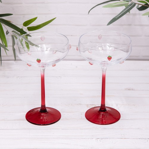 Strawberry coupe glasses - 2, x