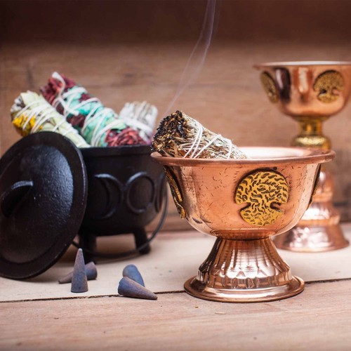 Antique copper ritual chalice - copper,