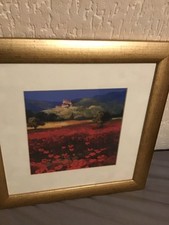 a vintage oak gilt framed print by artist john horsewell red charm Elegent visue