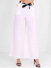 Cassie cream wide leg silk