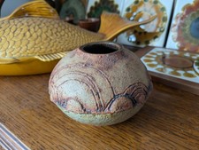 Bernard Rooke Studio Pottery Vase Vintage 1960s Fossil Brutalist 