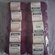 Patons Smoothie DK Acrylic Yarn 100g × 10 Balls (Shade Wine - 1099