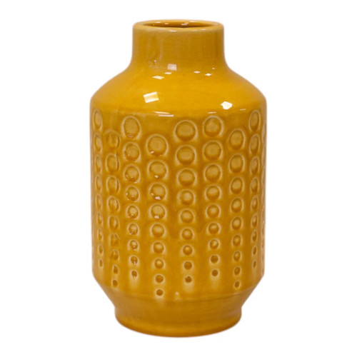 Yellow ceramic vase - yellow, (25cm)
