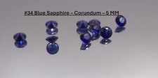 Corundum Synthetic  Loose Gem Stones Round Blue Sapphire # 34  Lab Created