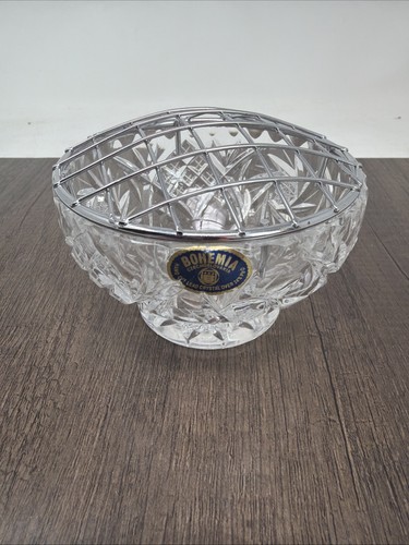 Bohemian glass crystal pot - bohemian,