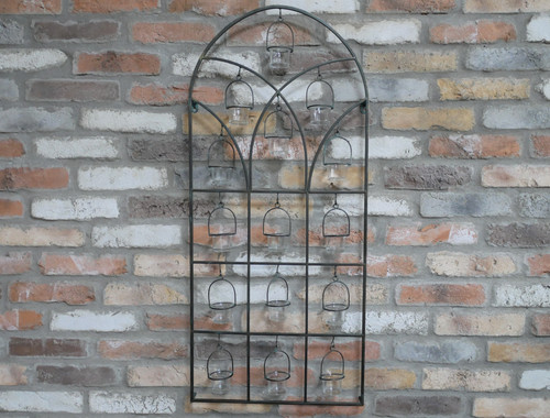 Arched metal wall candle - metal,