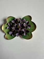 Vintage Art Deco Suffragette Enamel Violet Brooch