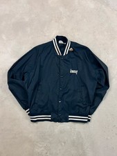 Mens Vintage Chalkline Knauf Varsity Bomber Jacket Dark Navy Size XL