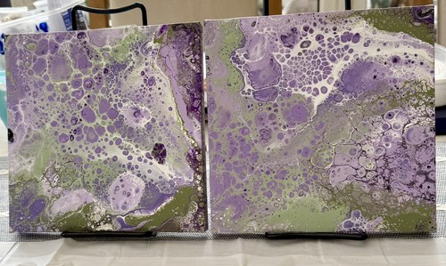 Original acrylic paint pouring - original,