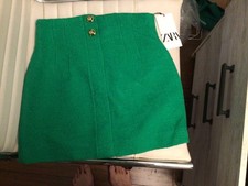 Zara Womens Mini Skirt Green