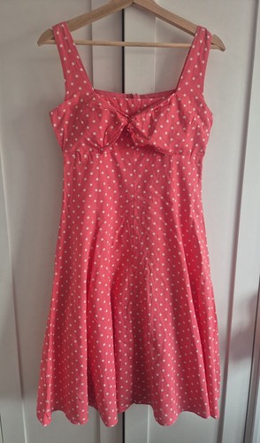 Kaliko coral pink - polka, dot