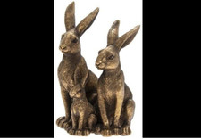 Bronzed Effect Hare Family