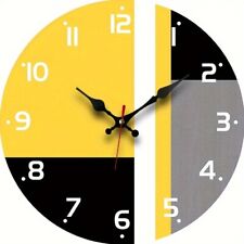 Modern Abstract Geometric Wall Clock - Yellow, Grey, White, Black - Fantastic