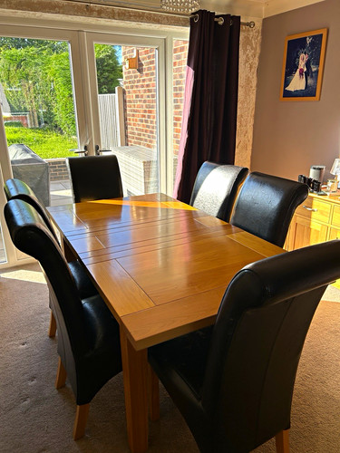 Solid oak rectangular dining - oak,