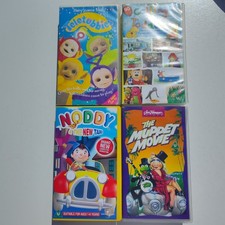 4x Empty VHS cases video boxes Dust Covers Still on Used kids props decor