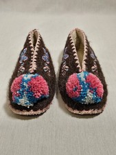 Greek Slippers Pom Pom Wool