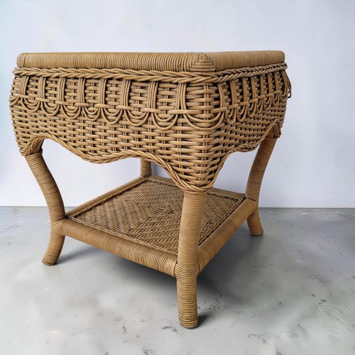 Vintage wicker rattan side - vintage,