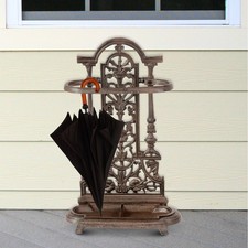 Heavy Duty Umbrella Holder Cast Iron Walking Stick Stand Large Outdoor Home