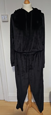 Victoria's Secret On Point Ribbed Black Velour Tracksuit Size M NWOT