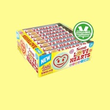 SWIZZELS GIANT Love Hearts 24 Rolls - VEGAN Retro Valentine Sweets BEST PRICE