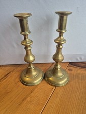 A Pair of  Vintage Antique  Brass Candlesticks /Candle Holders 9.5 inch