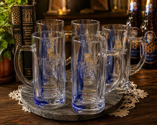 Vtg tiger beer glass - beer,