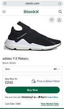 Adidas Y-3 Reberu 'Core Black' yohji ymamoto slip on trainers boost uk 9.5 sock