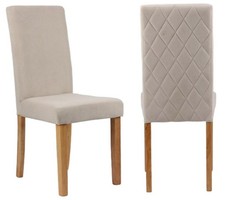 2 x Beige Velvet Dining Chairs
