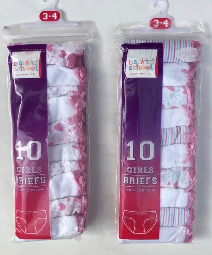 Girls pack briefs white - of,