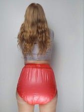 Red PVC Plastic Pants Adult