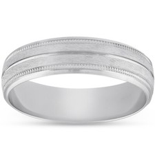 Platinum 5mm Brushed Ring Mens