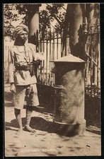 Postcard Bombay, postman at a