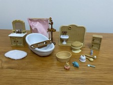 Sylvanian Families Bundle Of Bathroom Items Bath Toilet Shower