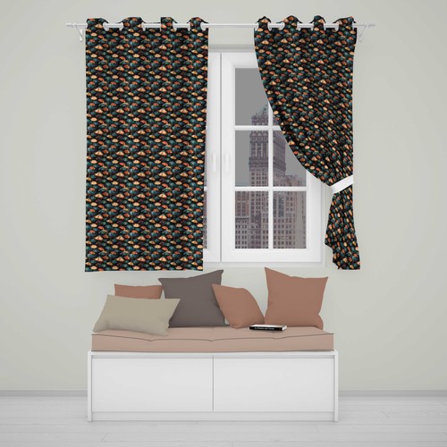 Blackout eyelet curtains moody - eyelet,