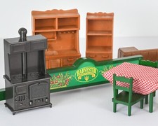 Sylvanian Harvester Restaurant furniture. Sign table oven sink Calico Critters