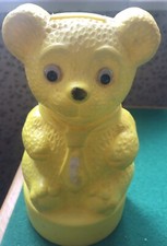 Vintage | Teddy Plastic Money Coin Collection Box Tip/ Donation Pot