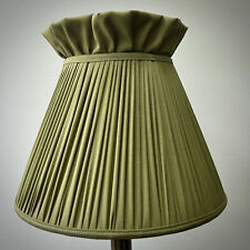 Olive Green Ruffled Top Pleated Lampshades Match Curtains Drapes Cushions Throws