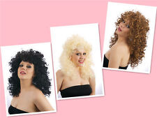 80s Women Black Brown Blonde Charlotte Perm Curly Cher Wig Accessory Fancy Dress