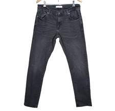 Zara Mens Jeans Slim Fit Skinny Black Cotton Lyocell Black Washed size W 34 E44